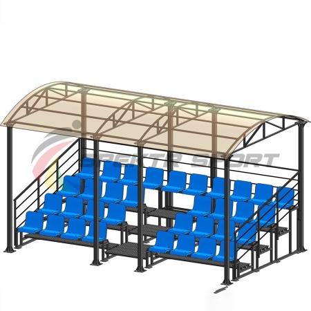 Купить Трибуна для зрителей 4 ряда на 34 места с навесом и перилами в Боготоле 